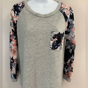 Crescent Floral Sleeve Sweatshirt